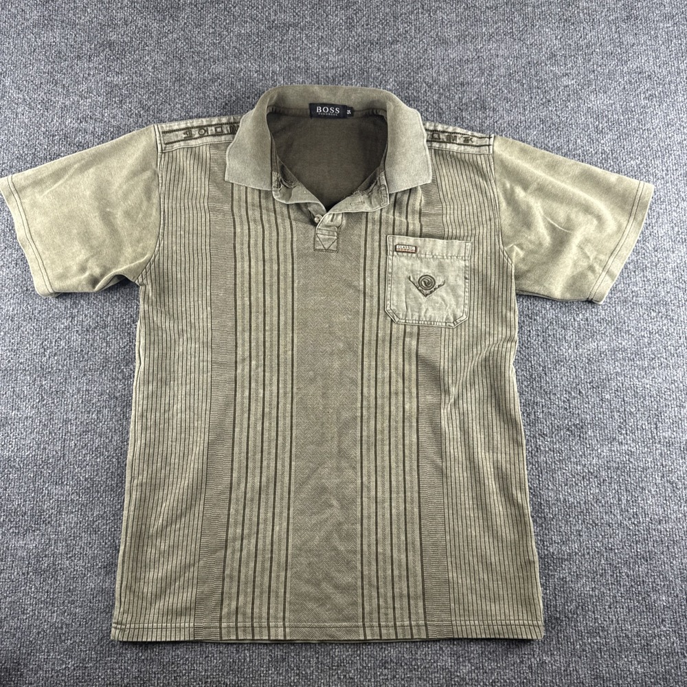 Vintage 90s HUGO‎ BOSS Golf Polo Shirt Mens L 54 Brown Made in Italy Classic